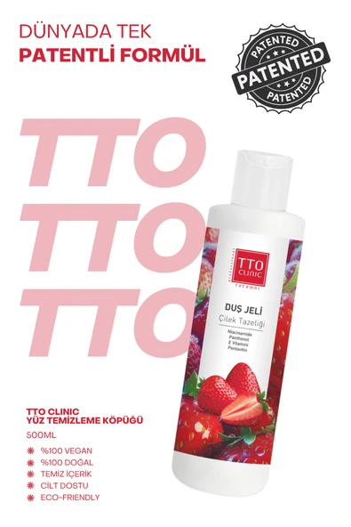 Tto Clinic Duş Jeli Çilek Tazeliği 500ml - Resim 5