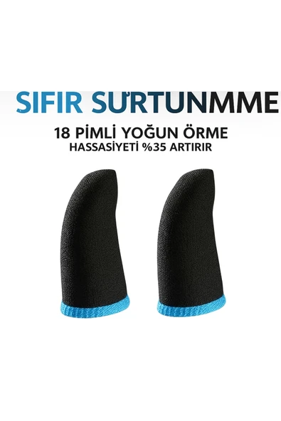 Auris TeknocepX E-spor Parmak Eldivenleri - Pubg Oyun Eldivenleri Ter Geçirmez 1 Çift 2 Parmaklık ürün görseli 1