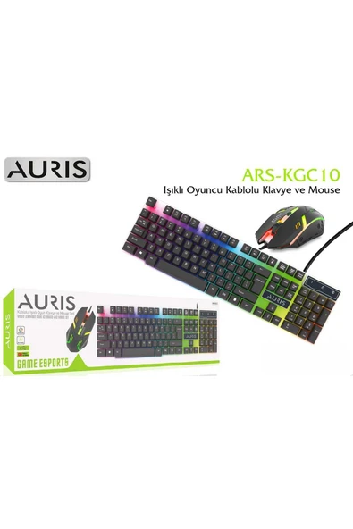 Auris Kablolu ışıklı oyun klavye mouse ürün görseli 1