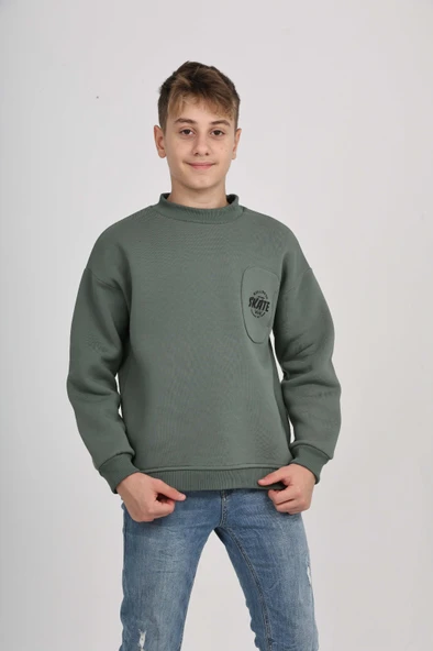 Toontoy Erkek Çocuk Cep Skate Baskılı Sweatshirt ürün görseli 1