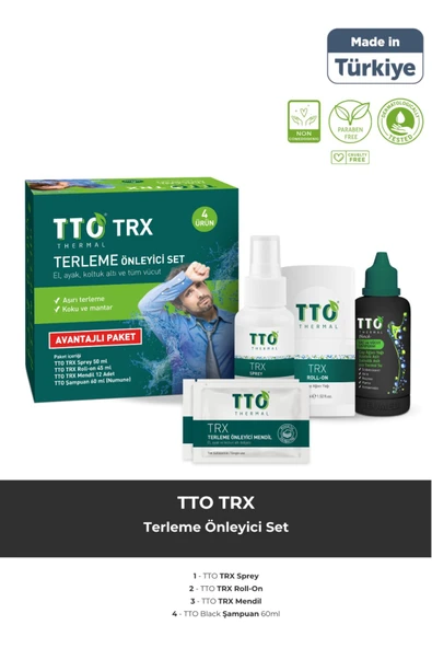 Tto TRX TERLEME ÖNLEYİCİ SET ( sprey roll-on mendil şampuan) ürün görseli 1