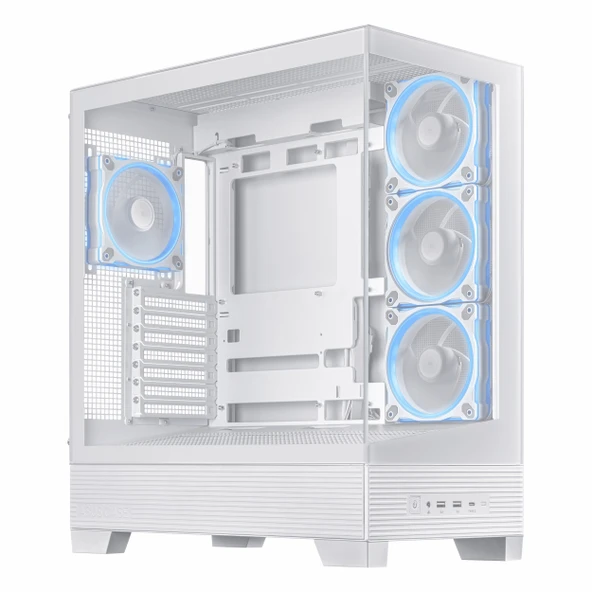 Asus A31 Plus USB 3.2 ARGB ATX Mid Tower Beyaz Kasa - Resim 3