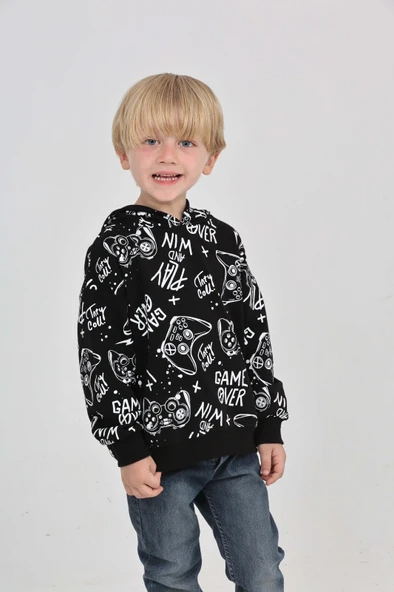 Toontoy Erkek Çocuk Oyun Baskılı Sweatshirt ürün görseli 1
