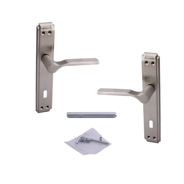 İç Oda Kapı Kolu Aynalı Sağa Sola Uygun Saten Renk Dış Ahşap Pvc Metal Çelik Kapısı Tutamağı 1 Takım ürün görseli 1