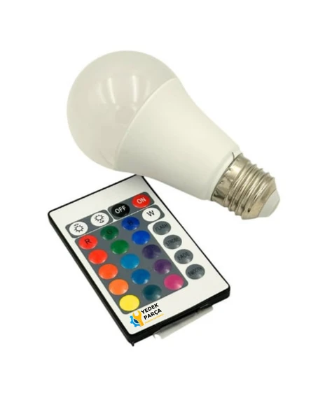 Winnboss Uzaktan Kumandalı 6500K 9W RGB Led Ampul Beyaz Işık ürün görseli 1