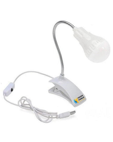 USB LED Lamba Kıskaçlı Beyaz LED Işık Ergonomik Dizayn MY-006 ürün görseli 1