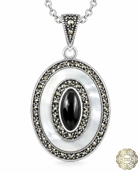 elips oltutaşı detaylı kolye sk0007 - Resim 2