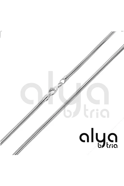 ALYA BY TRIA 925 Ayar Yassı Italyan Yılan Zincir 50 Cm Unisex Günlük Casual Şık Erkek Kadın Kolyesi ürün görseli 1