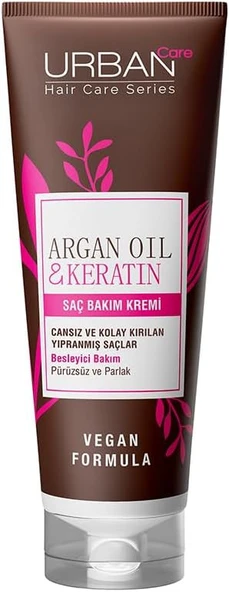 Urban Care Argan Yağı & Keratin Kolay Kırılan Yıpranmış Saçlara Özel Saç Bakım Kremi 250ml ürün görseli 1