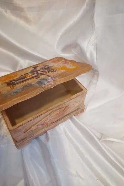 Sevgili Hediye Kutusu Sevgililer Günü Ahşap El İşi Hand Made Mücevher Kutusu Orta Boy ürün görseli 1