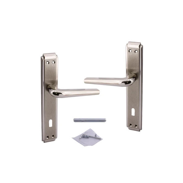 İç Oda Kapı Kolu Aynalı Sağa Sola Uygun Saten Renk Dış Ahşap Pvc Metal Çelik Kapısı Tutamağı 1 Takım ürün görseli 1