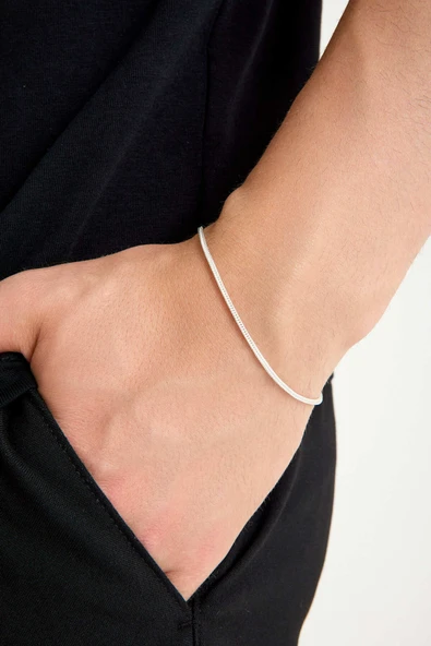 ANDA 925 Ayar Gümüş Unisex Tilki Kuyruğu Bilekil 1.6 mm ürün görseli 1