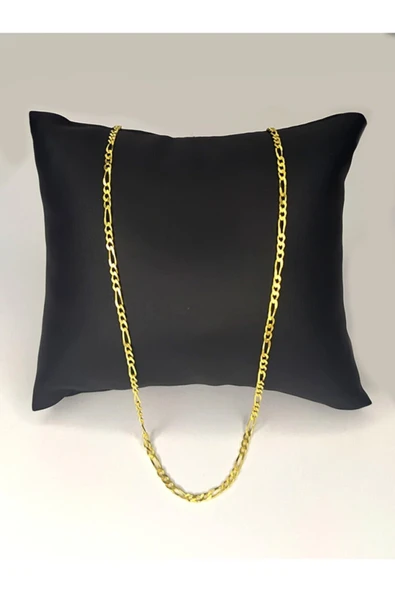 YÜZÜK USTASI Unisex 925 Ayar Gümüş Altın Kaplama Figaro Zincir Kolye 2 mm Kalınlık 60 cm ürün görseli 1