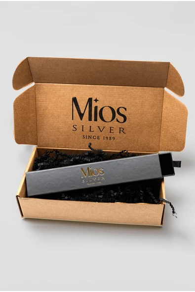 Mios Silver 3mm Figaro 925 Ayar Gümüş Kolye - Resim 6