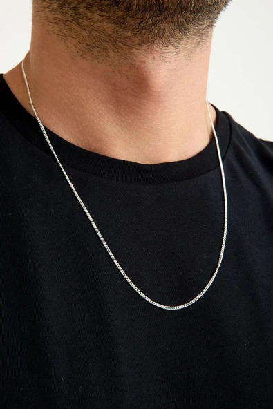 ANDA 925 Ayar Gümüş Unisex Gurmet Zincir Kolye 1.7 mm 60 cm ürün görseli 1