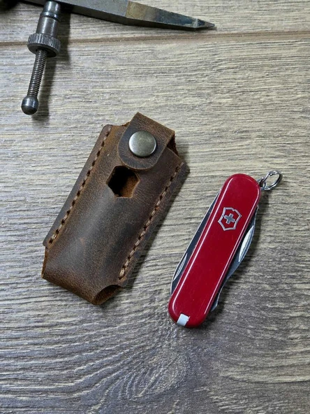 TAMSET Victorinox 58mm Çakılar İçin Deri Kılıf Koyu Kahve ürün görseli 1