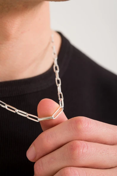 ANDA 925 Ayar Gümüş Unisex Ataç Kolye ürün görseli 1