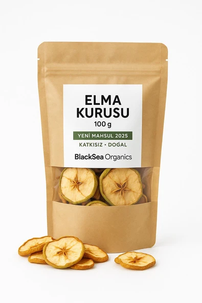 BlackSea Organics  Doğal Atıştırmalık  Dağ Elması Kurusu, Katkısız & Şeker İlavesiz 2025 Yeni Mahsül (100 g) ürün görseli 1
