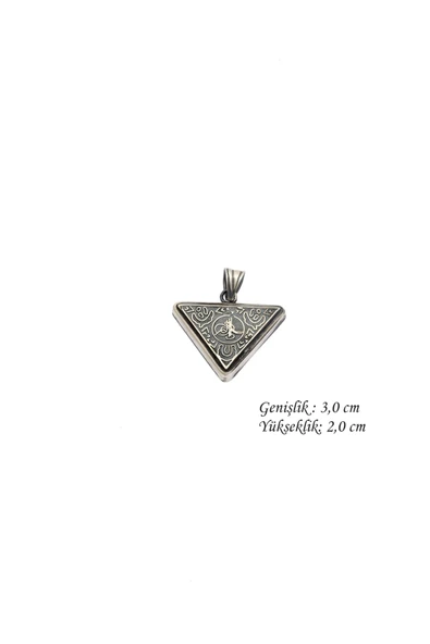 ANDA 925 Ayar Gümüş Küçük Osmanlı Tuğralı Üçgen Saklama Kabı ürün görseli 1