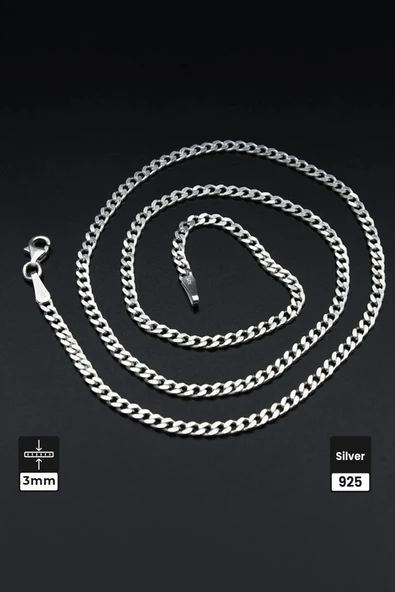 Mios Silver 3mm Gurmet Gümüş 925 Ayar Kolye - Resim 2