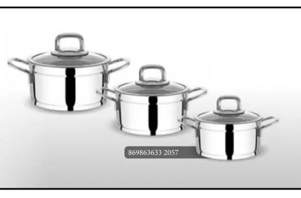 FMS Silindir 6 Parça Çelik Güveç Mini Tencere Set Metal 5008 ürün görseli 1