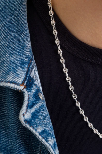 ANDA 925 Ayar Gümüş Unisex Gemici Kolye 4.6 Mm ürün görseli 1