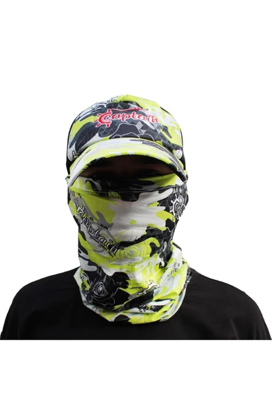 Fisherman Style Camo Green SET Cap+Eldiven+Kolluk+Buff - Resim 3