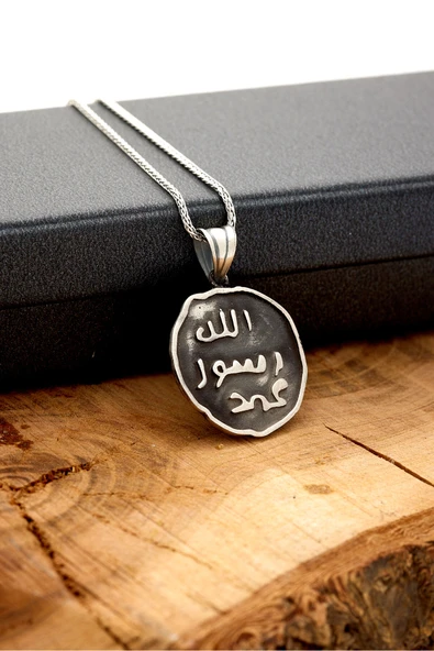 ANDA 925 Ayar Gümüş Unisex Mührü Şerif Kolye ürün görseli 1