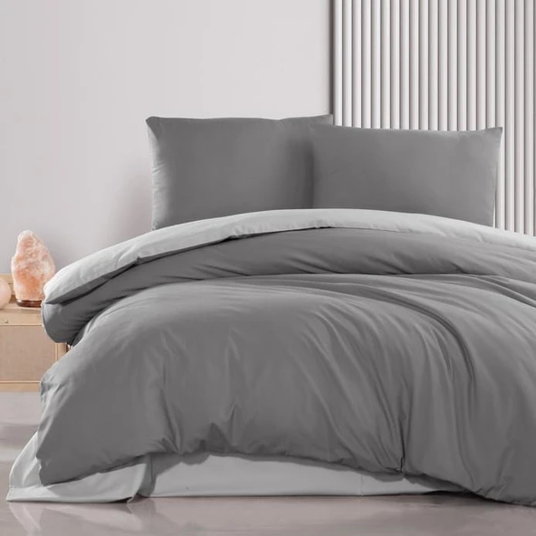 Schafer Mia Çift Kişilik Nevresim Takımı Antrasit – 200x220 cm Nevresim, 240x260 cm Çarşaf, 2 Yastık Kılıfı ürün görseli 1