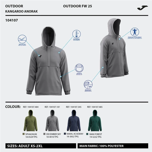 PTTAVM: Joma Anorak Erkek Explorer Gri Kanguru Mont 104107.181