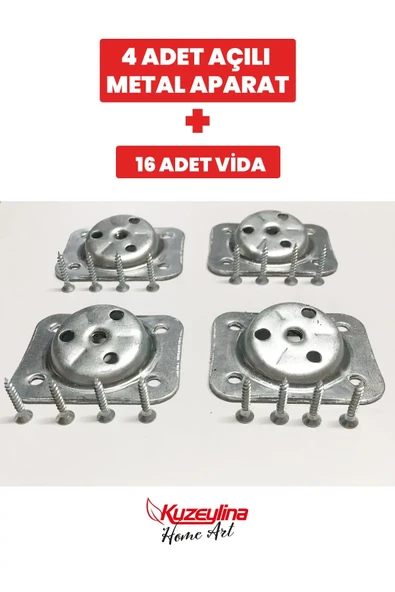 4 Adet Metal Sehpa Ve Ahşap Ayak Bağlantı Aparatı Açılı Ayak Aparatı Zigon Sehpa Masa Koltuk Puf ürün görseli 1