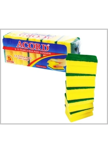 Acord Oluklu Bulaşık Süngeri 5'li - Resim 2