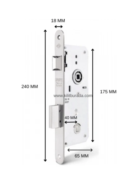Tursan 40MM Oval Wc Kilidi - Resim 2