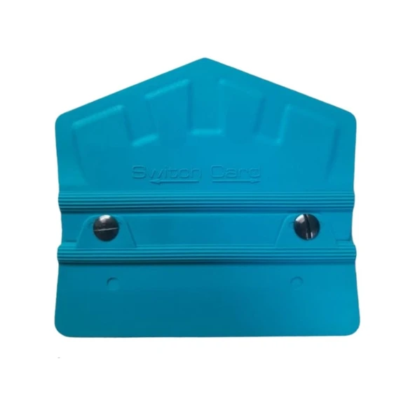 Switch Card Üçgen Ragle PPF/TPH Cam Filmi Çekme Uygulama Aparatı Teflonlu 90A Sertlik 10x9cm Turkuaz Mavi ürün görseli 1