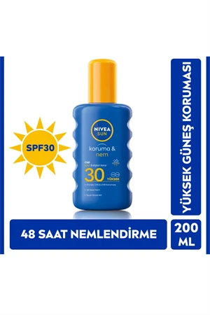 Nivea Sun SPF30 Güneş Koruyucu & Nemlendirici Vücut Spreyi – UVA & UVB Yüksek Koruma, 200 ml ürün görseli 1