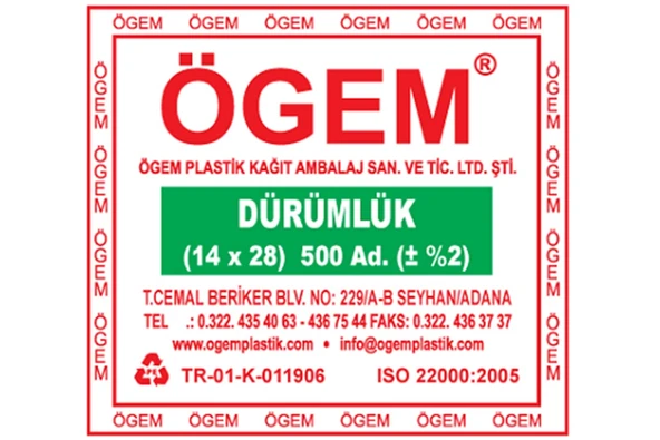 Dürüm Poşeti 14X28 500 Lü ürün görseli 1