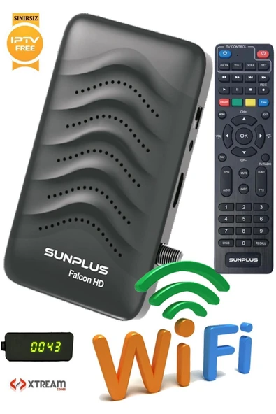 Sunplus Falcon Çanaklı-Çanaksız Wi-Fi Dahil Full HD Sınırsız Sinema Paketli Uydu Alıcısı ürün görseli 1