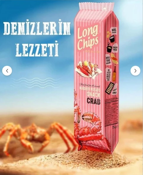 Long Chips Yengeç Aromalı Patates Cipsi 75 G (2 Adet) - Resim 4