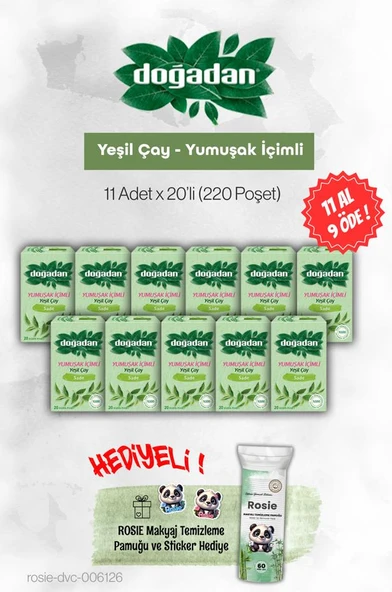 Doğadan Yeşil Çay Yumuşak İçimli 20'li 11 AL 9 ÖDE ve Rosie ürün görseli 1