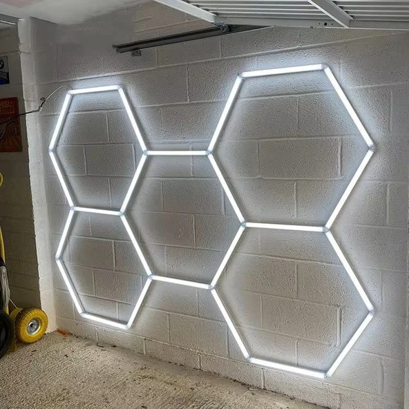Cata CT-9082 Anzer 240W LED Lineer Hexagon Showroom Armatür Beyaz Işık 6400K Dekoratif Tavan Aydınlatma ürün görseli 1