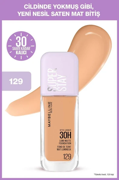 Maybelline New York Super Stay Lumi Matte Fondöten 129 ürün görseli 1
