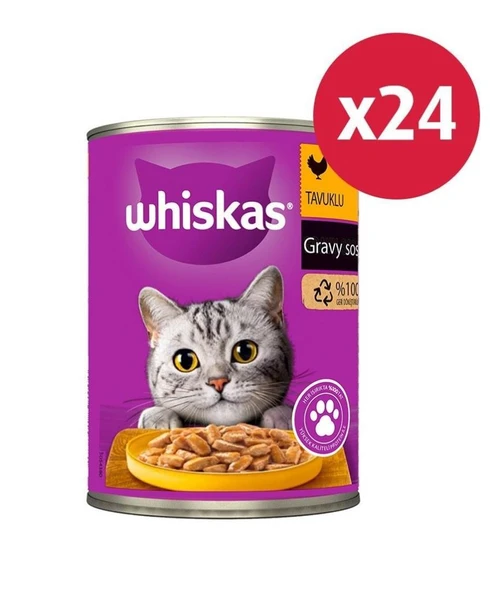 Whiskas Tavuklu Konserve Kedi Maması 400 gr 24x ürün görseli 1