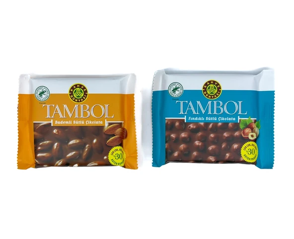 TAMBOL Bademli Sütlü Çikolata + Fındıklı Sütlü Çikolata ürün görseli 1