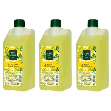 Eyüp Sabri Tuncer Klasik Limon Kolonyası Yedek Şişe 1 Litre x 3 ürün görseli 1