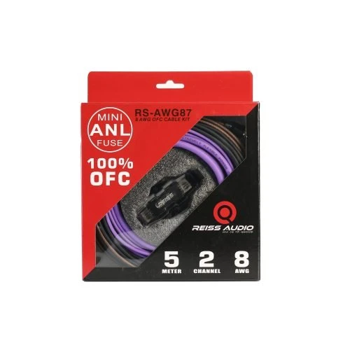 Reiss Audio 8GA OFC Amfi Kablo Seti Yeni Seri Kaliteli  RSAWG87 Tam Bakır Profesyonel Anfi Kablosu Seti 8GA ürün görseli 1
