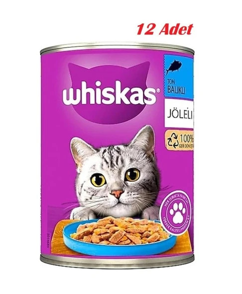 Whiskas Konserve Kedi Maması Ton Balıklı 400 Gr X 12 Adet ürün görseli 1