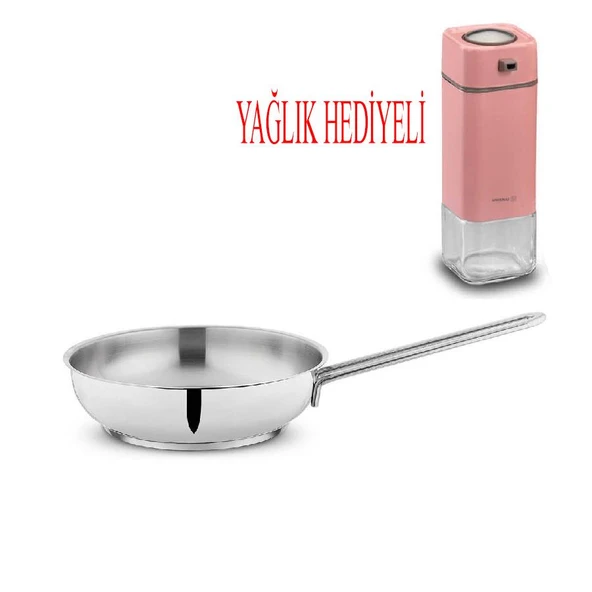 Held Çelik Tava 28 CM Ve Pembe Cam Yağlık ürün görseli 1