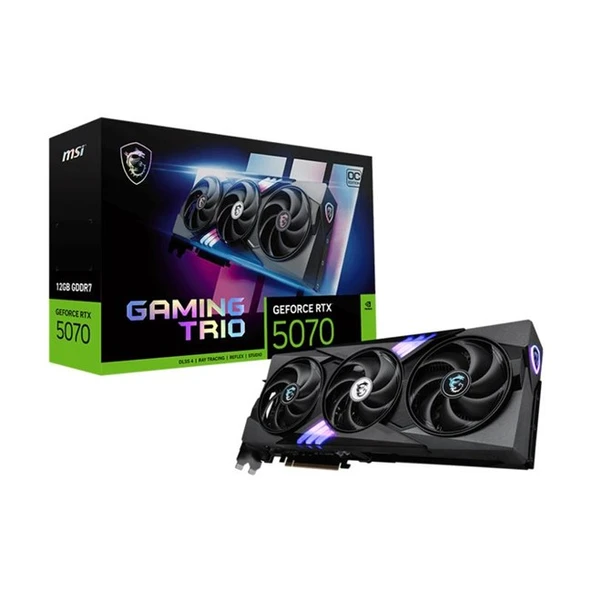 MSI GEFORCE RTX5070 12G GAMING TRIO OC 12GB GDRR7 192BIT 1XHDMI 3XDP EKRAN KARTI ürün görseli 1