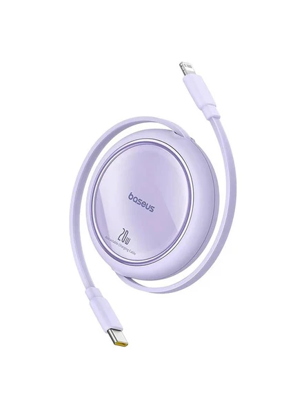 Baseus FREE2PULL Mini Makaralı Type-C To Lightning 20W Kablo 1 mt Mor ürün görseli 1