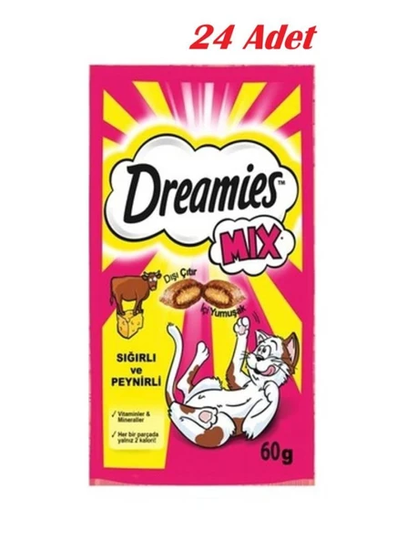 Dreamies Mix Sığır Etli Ve Peynirli Kedi Ödülü 60 gr (24 ADET) ürün görseli 1